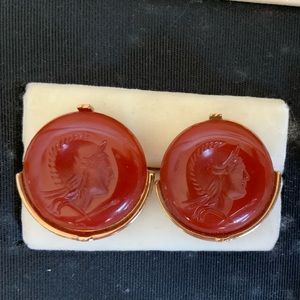 Vintage Swank “Arts of the World” Roman Soldier Red Cuff Links